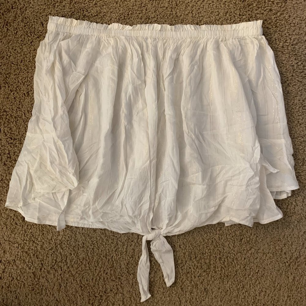 Express White Off the Shoulder Top